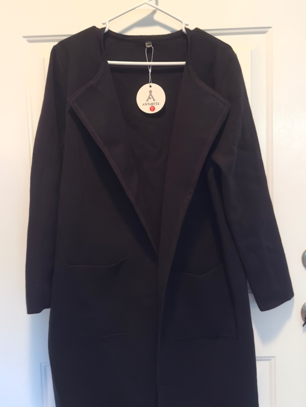 Black Open-Front Long Cardigan Sweater/Coatigan